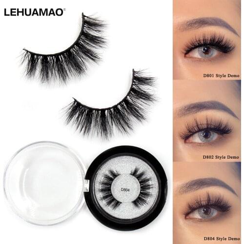 LEHUAMAO Eyelashes 3D Mink Lashes Fluffy Soft Wispy Volume Natural long False Eyelashes Eye Lashes Reusable Eyelashs Makeup