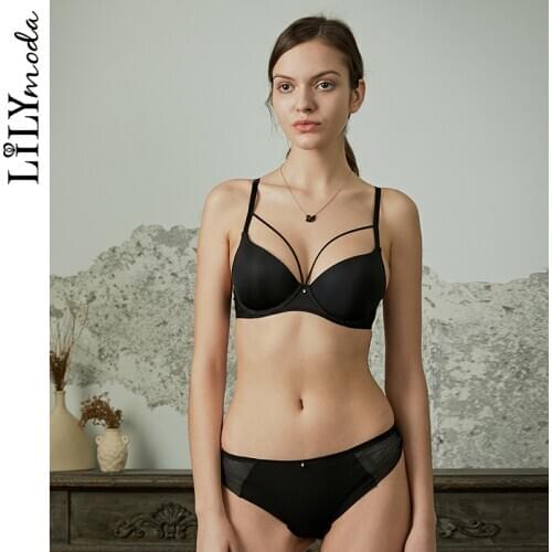 LILYMODA 2019 Women Lingerie Corset Sexy Acrylic Bra Cross Bandage Female Tank Top Bralette Tank Camis Womens Underwear Set