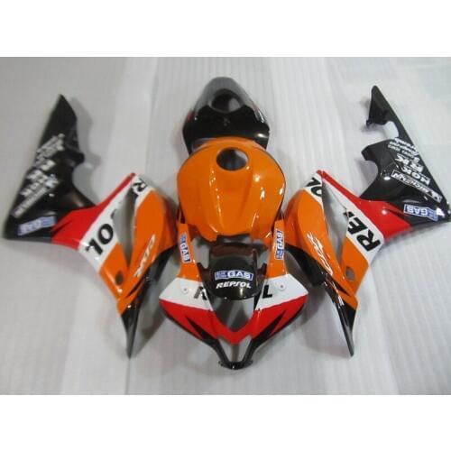 Injection molding 100% new fairing kit for Honda CBR600RR 07 08 orange red REPSOL fairings set CBR600 RR 2007 2008 DC22