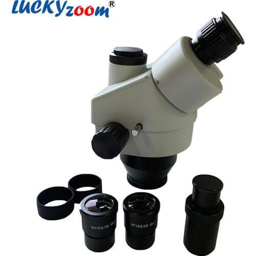 Luckyzoom Brand Professional 7X-45X Trinocular Zoom Stereo Microscope Head Set Microscopio Accessories On Sale