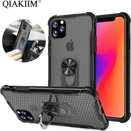 Magnetic Stand Holder Phone Cases For iPhone 11 Pro Max XR XS X 7 8 6 6S Plus Case Honeycomb Airbag Armor Transaprent Hard Cover
