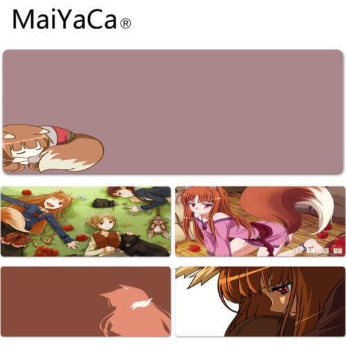 MaiYaCa 2018 New Holo Spice And Wolf Durable Rubber Mouse Mat Pad Size for 300*600*2mm and 300*900*2mm Mousepad