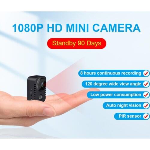 HD Mini Body Camera Wireless 1080P Security Pocket Cameras Motion Activated Small Nanny Cam for Cars Standby PIR Espia Webcam