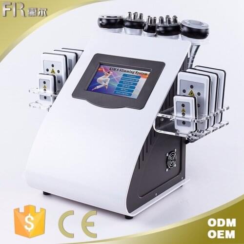 6 in 1 multifunctional 40k or 80k cavitation Radio frequency lipo laser weight loss machine