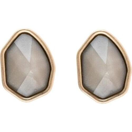 Fashion Metal Irregular Earring for Women Elegant Resin Polygon Stud Earrings Korean Style Jewelry Gifts