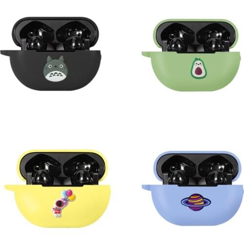 Cartoon Soft Silicone Case For Huawei Freebuds 4i Headphone Charging Case Shockproof Protective Cover Headset Case with Hook