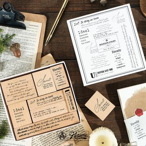 Vintage English short sentence series stamp DIY wooden rubber stamps for scrapbooking stationery scrapbooking standard stamp