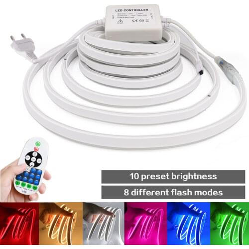 Neon Light SMD2835 220V Flexible Led Strip Tape Dimmable 120Leds/M Outdoor Waterproof Neon Sign Ribbon Red/Green/Blue/Pink/White