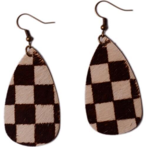 Rainbery 2021 New Women Leopard Leather Earrings Fashion Real Leather Earring Leaf Autumn Winter Dangle Multicolor Earrings