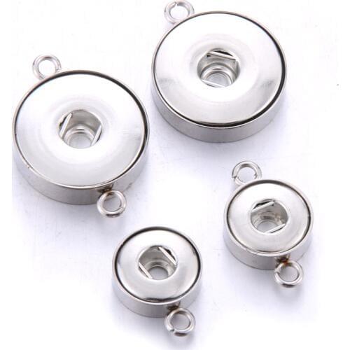 Wholesale Stainless Steel 18mm 12mm Snap Button Pendant Jewelry DIY Snap Accessories & Findings to Fit Snap Necklace