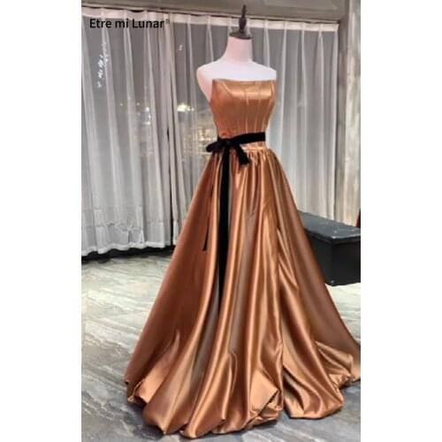 Evening Dress A-line Strapless Sleeveless Formal Dress Women Elegant Arabic Engagement Party Dress BLD04345