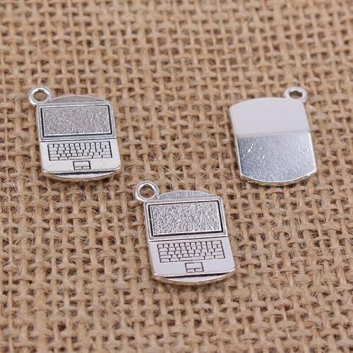 6pcs 21x14mm Antique Silver Color Notebook Laptop Charms for Jewelry Making Findings Pendants DIY Necklace Handmade Craft 3632