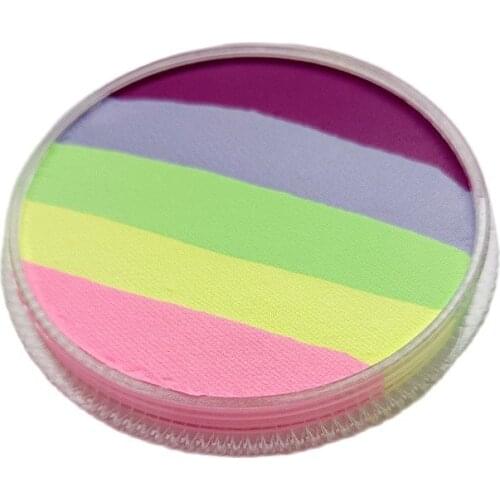 30g Water Activated Profession Rainbow Split Cake Painting Face Body Graphic Eye Liner Paint Fluorescent Matt Pearl