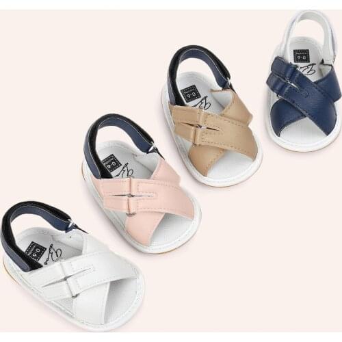 0-12m summer cross-opening baby newborn princess soft sole sandals baby toddler shoes PU rubber sole non-slip baby sandals
