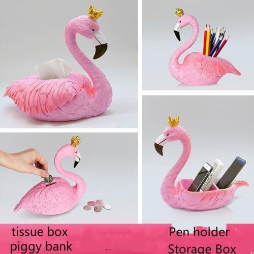 Scandinavian Creative Flamingo Paper Towel Box Living Room Restaurant Creative Girls cute Receive Tools Cosmetic Box Napkin Box
