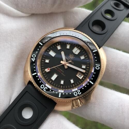 STEELDIVE SD1970S Dive Watch 200m CuSn8 Germany Bronze Watch Automatic Sapphire Crystal NH35 Mechanical Watches Men C3 Luminous
