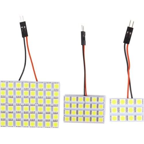 T10 5050 LED Panel 48 24 12 SMD LED Car Reading Light Auto Interior Dome Bulb Trunk Lamp 12V