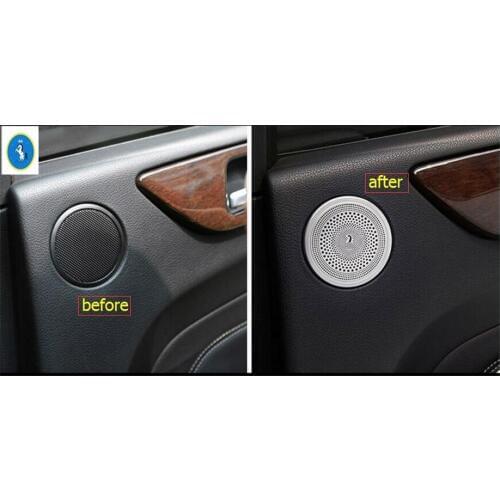 Yimaautotrims Auto Accessory Rear Door Stereo Speaker Audio Sound Cover Trim 2 Piece For Mercedes Benz GLS 2015 2016 2017
