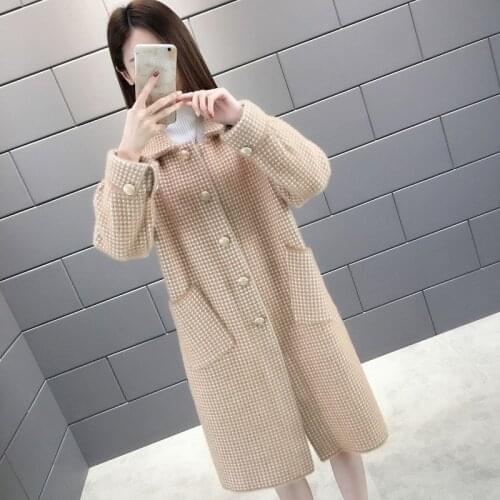 Imitation mink velvet jacket women autumn and winter Korean loose womens new long-sleeved western cardigan coat