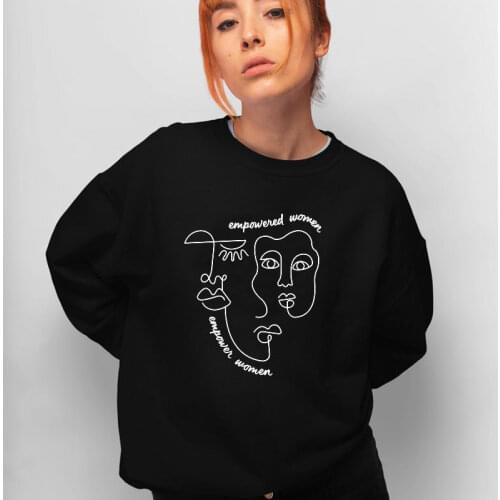 Empowered Women Empowen Women Rights Sweatshirt Tumblr Crewneck Jumpers RBG Feminist Quotes Clothings Equlity Tops Dropshipping