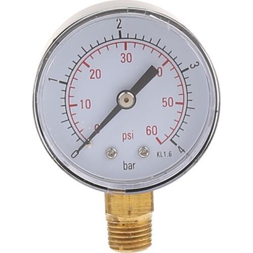 0-60 PSI Mini Pressure Gauge Pool Spa Filter Water Pressure Measuring 1/4" NPT