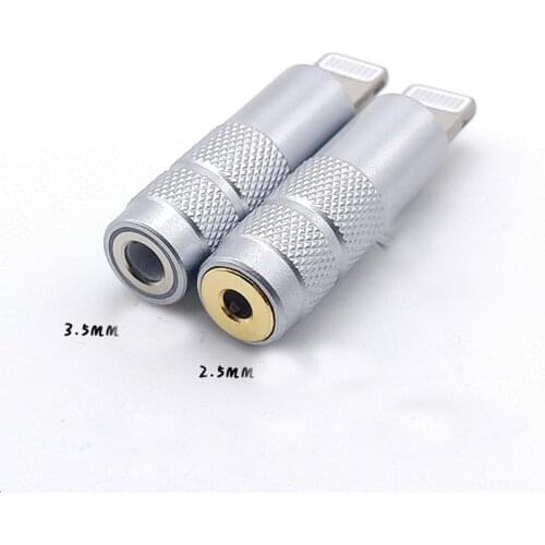 1 piece HiFi DAC Decoder Chip Adapter For iphone Lightning Male to 3.5mm/2.5mm Female Connector Jack For Earphone Amplifier