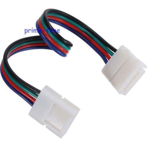 10pcs/lot 10mm 4pin RGB connector Strip to Stip 2 Way Solderless Connector Cable For 5050 RGB led strip Free Shipping