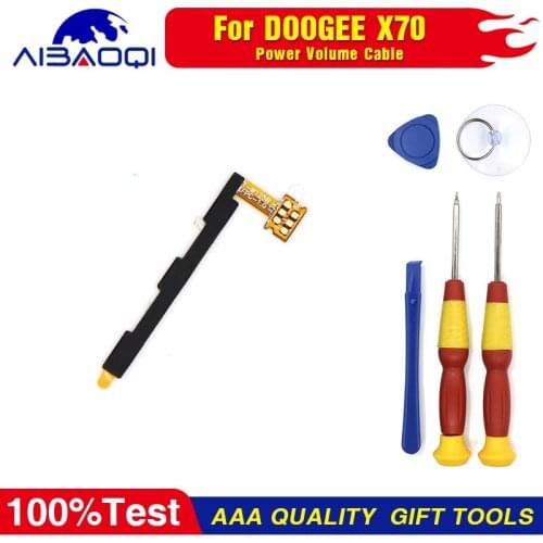 2Pcs New Original Power On/Off+ Volume FPC Key Up/Down Button Flex Cable FPC For Doogee X70 Phone Replacement Parts Free Tools
