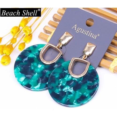 2020 Acrylic earrings for women resin bohemian geometric neon green korean fashion statement jewelry dangle trendy wholesale