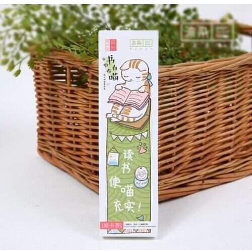 30 pcs/set Kawaii pussy Creative Bookmarks Message Cards Bookmark Notes Paper Holder for Books School Office Supplies Stationery