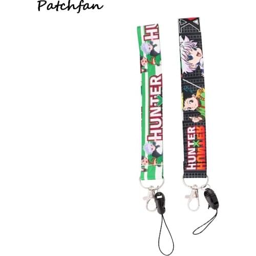 AD830 Patchfan Anime Wristlet hand Neck Strap Lanyard ID badge Card holder keychain Phone Strap Ribbons webbing