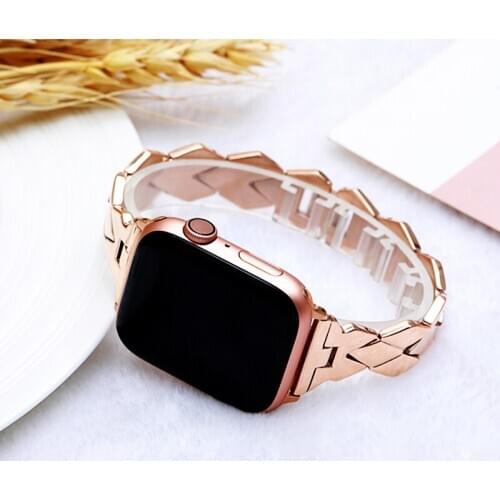 Link bracelet strap for apple watch band 5 6 44mm 40mm 42mm 38mm iwatch 6/SE/5/4/3/2/1 stainless steel watchband accessories