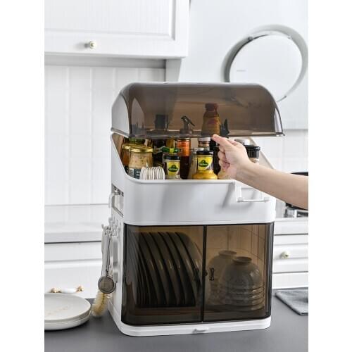 Household kitchen storage utensils can be drained, dust-proof, insect-proof, and seasoning bottle rack