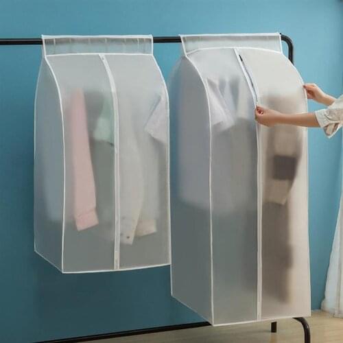 Clothes Dust Cover Dustproof Garment Cloth Storage Waterproof Suit Coat Protector Storage Bag Hanging Organizer Cloth Protector