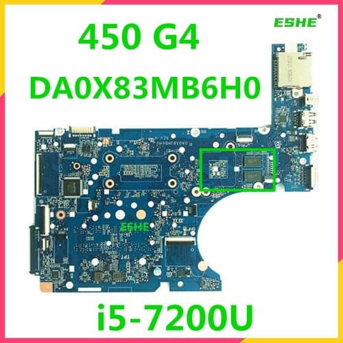 DA0X83MB6H0 motherboard For HP 450 G4 Laptop motherboard SR2ZU i5-7200U CPU 100% test work