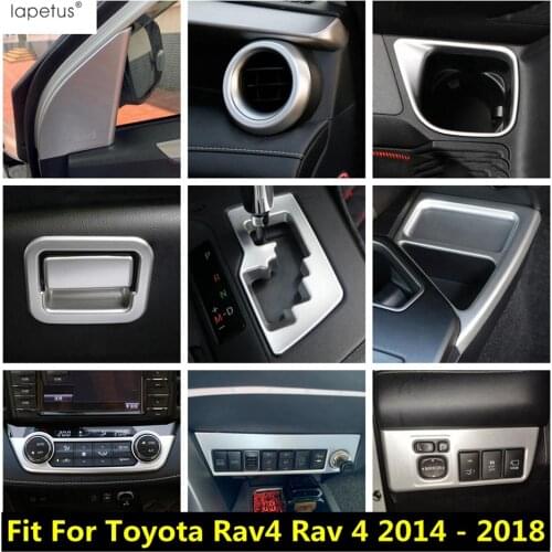 Pillar A Decor Glove Box Panel Head Lights Lamp Button Air Cover Trim ABS Accessories Interior For Toyota Rav4 Rav 4 2014 - 2018