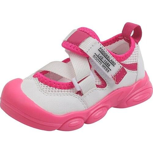 CNFSNJ Children Kids Sneakers Air Mesh Cut-outs Sports Running Shoes Spring Summer Breathable Soft Half Sandals Boys Girls Shoes
