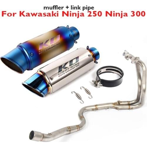 For Kawasaki Ninja 300 Ninja 250 Z250 2013-2016 Full Motorcycle 51mm Exhaust Muffler Connection Link Pipe Slip on