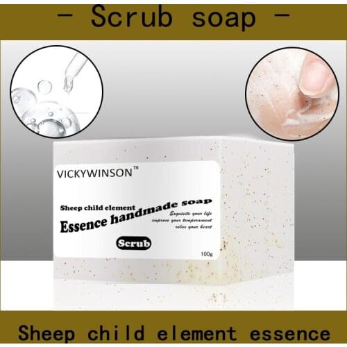 Sheep child element essence scrub soap handmade Soap 100g Amino acid soaps sheep placenta extract anti aging firming skin care