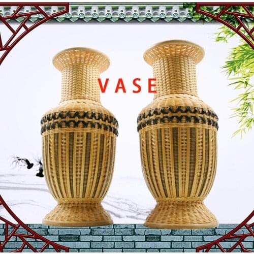 Guizhou folk handicraft intangible cultural heritage collection type bamboo woven delicate bamboo vase bamboo products storage b