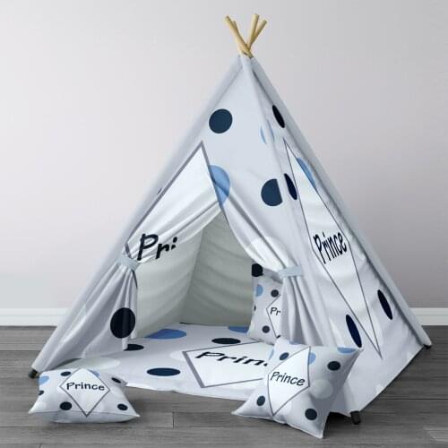 Play Tent for Kids Wigwam Portable Indoor Playground Tents Children Bedrooms Blue Prince Model 223
