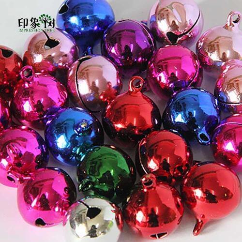 10Pcs/Lot Colorful Copper Jingle Bells 6/8/10/12/14/16/18/20mm Best Christmas Decoration For DIY Crafts Handmade Accessories 505