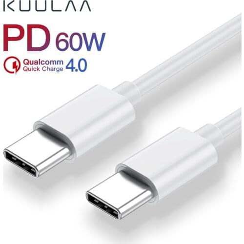 KUULAA 60W Fast Charge Cable USB C Type C Adapter Data Cable for Smartphones Tablets Laptops Fast Data Tranmission