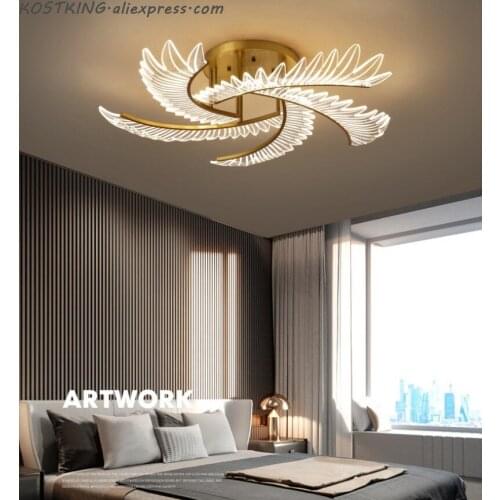 Modern Design Round Chandelier Lighting For Living Room Bedroom Wing Design Hanging LED Lamp Indoor Light Fixtures AC 110v-220v