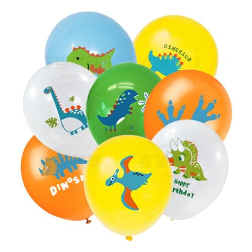 20Pcs Jurassic Dinosaur Cartoon Latex Balloon Boys Birthday Party Decoration Set Tyrannosaurus Rex pterosaur Triceratops