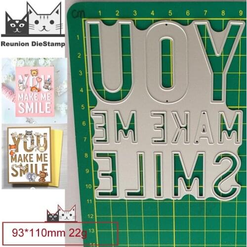 You Make Me Smile Letter Metal Cutting Dies Scrapbooking New 2021 Card Stencil Cut Die for DIY Card Crafts Handmade