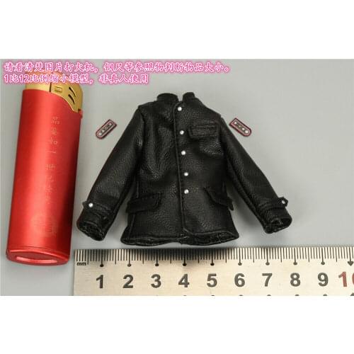 XD80004 1/12 Scale Palm Series Soldier Black Leather Coat Model for 6"