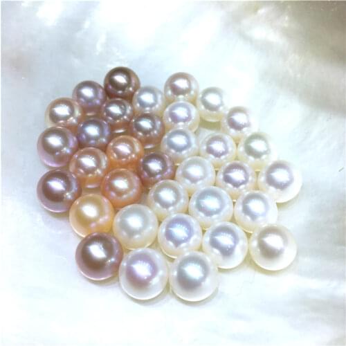 Natural freshwater pearls High quality AAAA grade semi-hole round no beads Beads made DIY necklace Earrings Jewelry accessories