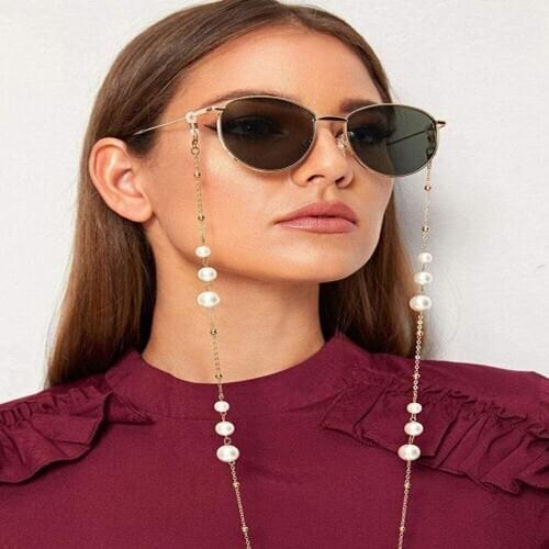 2020 new arrival ladies fashion reading glasses chain metal sunglasses rope casual pearl beads glasses chain women glasses