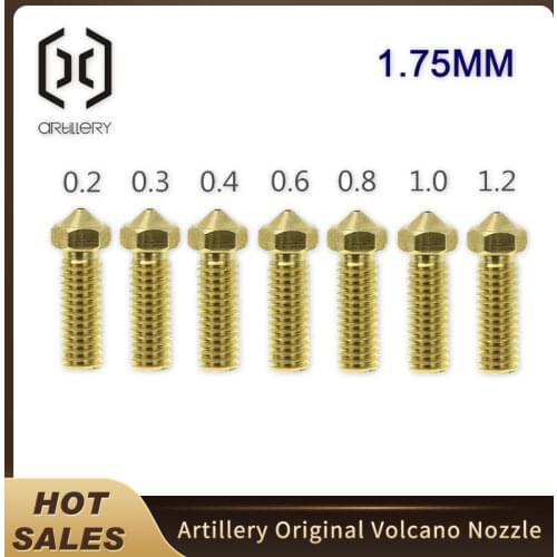 Artillery 3D printer original volcano nozzle 0.2/0.3/0.4/0.6/0.8/1.0/1.2mm for Sidewinder X1/Genius 1.75mm filament